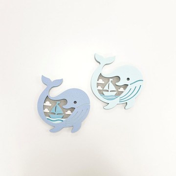 【悠游鯨魚】立體紙雕材料包