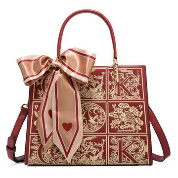 送禮物刺繡新婚媽媽紅色結婚包包送長輩婆婆禮品手提包斜挎女包