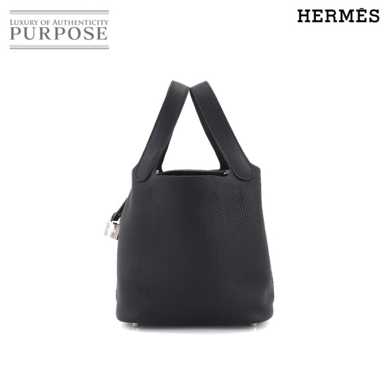 エルメス HERMES ピコタンロック PM ハンド バッグ トリヨンクレマンス ブラック □P刻印 シルバー 金具 VLP 90175961