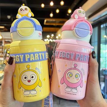 (免運)蛋仔派對兒童保溫杯上學專用316吸管水杯男女孩小學生幼兒園水壺