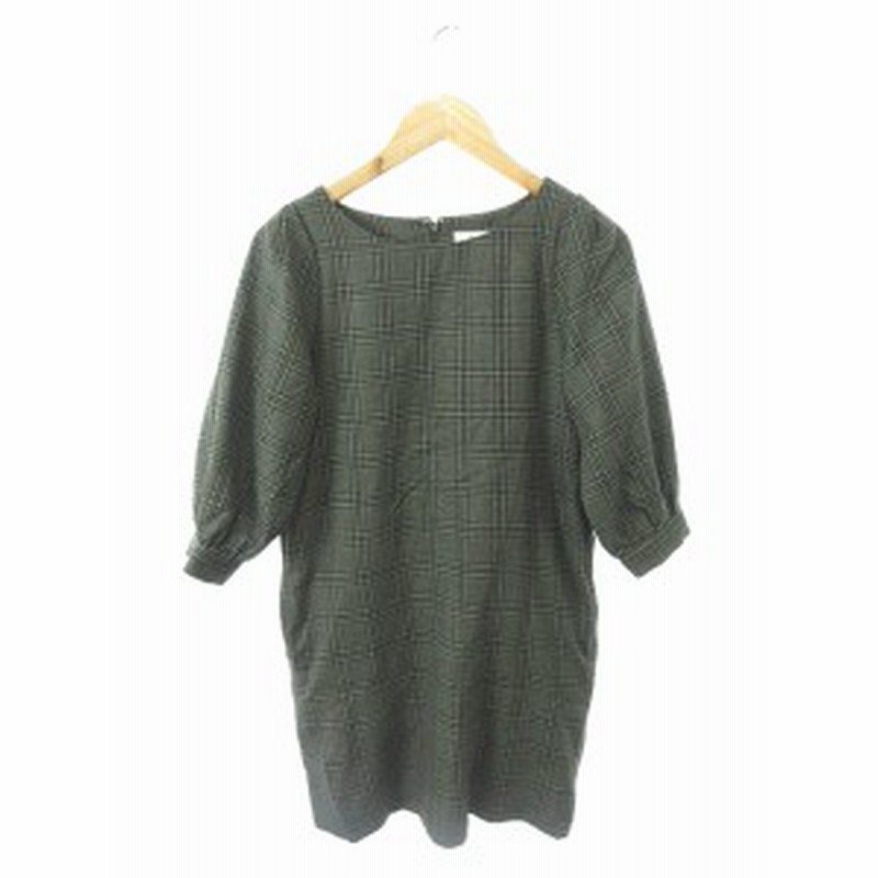 中古 ダズリン Dazzlin ワンピース ミニ Uネック 七分袖 ジップアップ チェック S グレー M2o35 レディース 通販 Lineポイント最大1 0 Get Lineショッピング