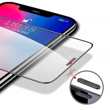 ACRYLIC PLANET iPhone XS Max 6.5吋聽筒防塵金屬網2.5D弧邊平面全滿版 鋼化玻璃膜