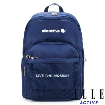 【ELLE Active】活力隨行系列-後背包-大-深藍色