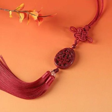 紫金砂平安牌雙流蘇車掛后視鏡掛件吊墜雙面平安方牌高含量吊墜