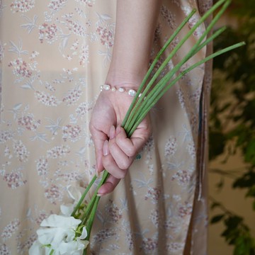 14KGF 混色珍珠磁吸手鍊 WH