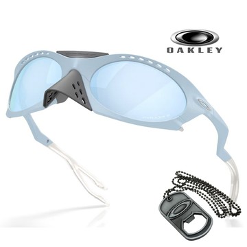 【OAKLEY】奧克利 Plantaris 運動太陽眼鏡 可拆卸鼻罩 OO9437 04 霧石磨藍框Prizm偏光 公司貨