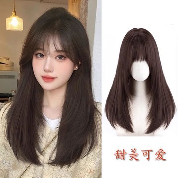 【KEKE】假髮女 全頭套 加厚髮量 仿真人髮 演出 假髮 層次感 中長髮 微內扣 鎖骨髮 整頂假髮 補髮神器