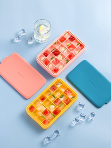 硅膠冰格帶蓋自制家用輔食器冰盒冰箱凍小型冰塊模具做冰球神器