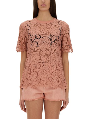 dolce & gabbana cordonetto lace t-shirt