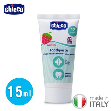 (加購)chicco官方直營-兒童木醣醇含氟牙膏-水果草莓15ml(1-5歲適用)