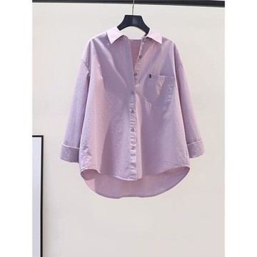 設計感小眾刺繡純棉襯衫女春秋2023新款韓版寬松長袖百搭襯衣上衣