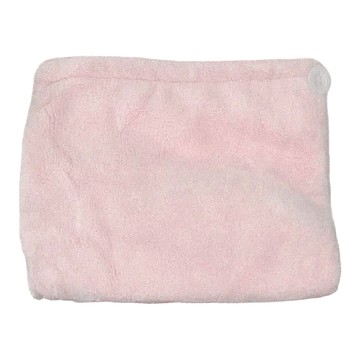 超吸水乾髮帽 Set 3 加大設計 柔軟不掉毛 珊瑚絨 小熊造型木質扣  淡粉色  1組