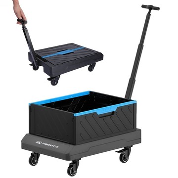 日本【YOGOTO】現貨2way折疊手推車 兩用變型摺疊手推車-黑 載物推車 手推車三檔伸縮調節折疊式二合一手推車耐重