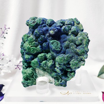 稀有頂級 藍銅礦 鳳凰石 矽孔雀石 原礦擺件 風水 收藏 單品 禮物