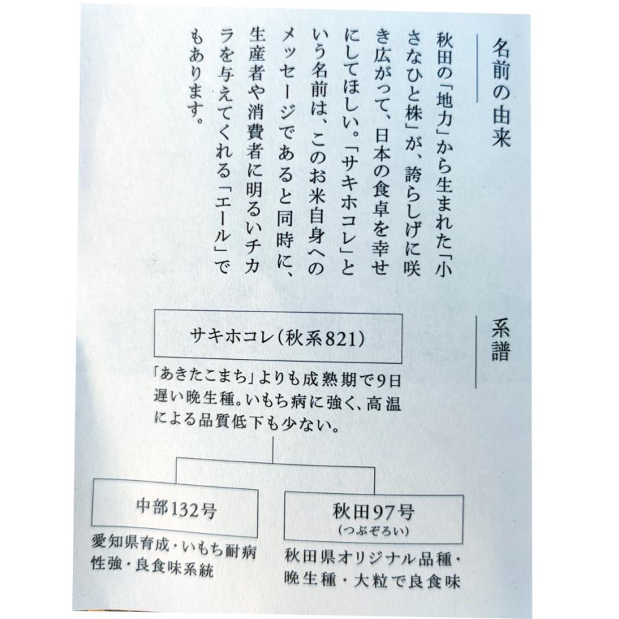 秋田県産 サキホコレ  玄米 5kg 秋系821 特栽減減 玄米 1等 令和5年産 取り扱い登録店 新米 精米無料