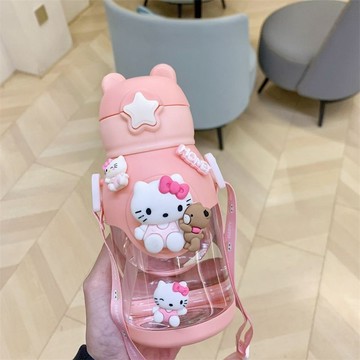 【臺灣-出貨】2025新款兒童水杯女孩水壺學生上學專用食品級夏天杯子塑料吸管杯