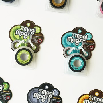 磁鐵膠帶 19mm X 5M 經典系列 - 任選兩入 金+紅