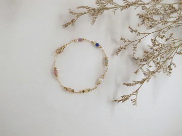 聖誕禮物【手鍊】彩虹  14K 包金 注金 珍珠手鍊 物