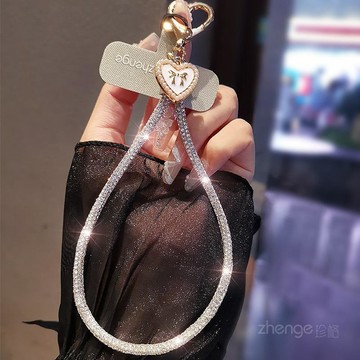 手機掛繩時尚女款手腕滿鑽小香風吊墜飾鑰匙包包掛件戶外旅遊出行