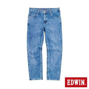 EDWIN  男裝 加大碼 JERSEYS 個性標準丹寧直筒迦績褲-石洗藍