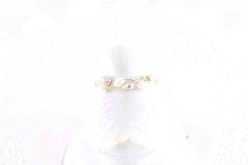 珍珠交織 14K包金戒指