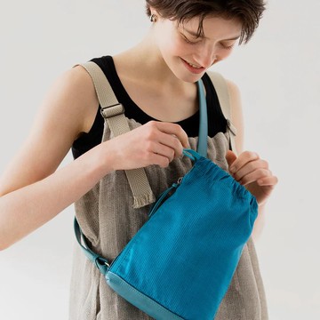 Lao silk 寮國絲質貼身包-水藍色