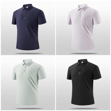 【米蘭精品】現貨+預購 男涼感POLO衫短袖上衣T恤高爾夫衫夏季冰感速乾透氣高彈休閒翻領-男裝4色74lg72