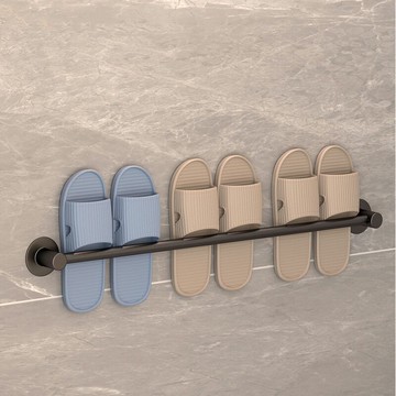 浴室拖鞋架壁掛式免打孔衛生間墻壁廁所鞋子瀝水架收納神器置物架