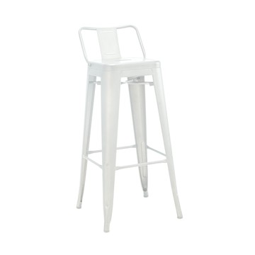 E-home Hino希諾工業風金屬低背吧檯椅-座高76cm-三色可選白色