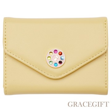 【Grace Gift】小魔女DoReMi聯名-精靈蕾蕾三折短夾 黃