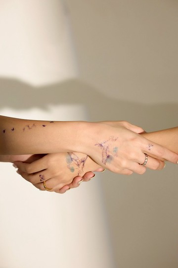 虎鶴之情 -2入紋身貼紙 原創手繪設計