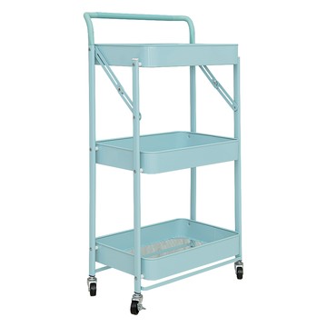 【dayneeds】繽紛多彩三層折疊推車 六色可選藍色