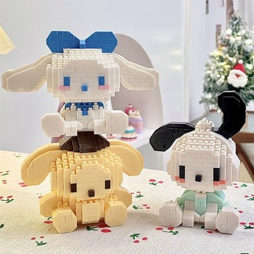 臺灣現/🎀積木 樂高 拼裝玩具微小顆粒積木小學生微型拼裝玩具三莉歐擺攤卡通拼圖模型伴手禮