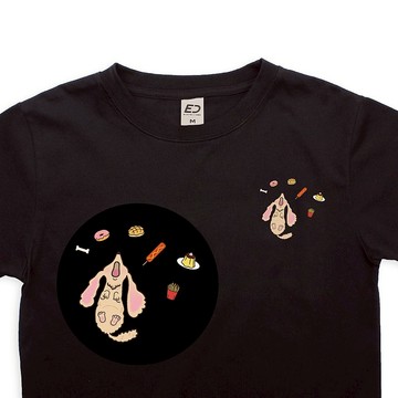 訂購-【跳跳狗】我都要吃  短T/女上衣/男T恤/T-Shirt