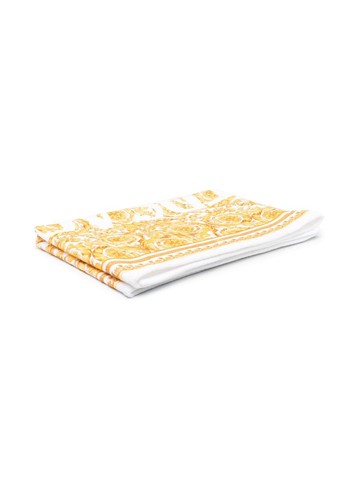 Versace Kids - Barocco logo-print towel - kids - Cotton - One Size - White