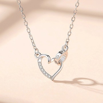 🧡快速出貨🧡免費刻字【OCTOBER 16Th】S925純銀輕奢心連心項鍊鎖骨鍊＃CRY2078 開運 生日禮物 閨蜜禮物 情人節禮物 交換禮物 客製化禮物 0223