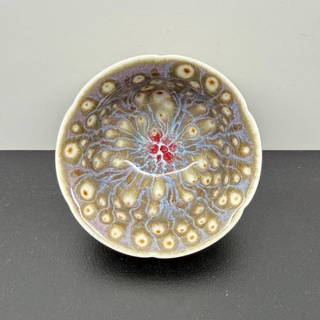 孔雀開屏迷你葵花杯 60ml 邱毓寧 鶯歌燒 A9-14