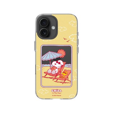 iPhone 16 Clear Case（相機按鈕） 透明 - 史努比 Snoopy - 曬太陽