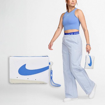 Nike 耐吉 錢包 Icon Blazer Wristlet 白 藍 皮革 手腕包 隨身包 小包 大勾勾 N100994915-6OS