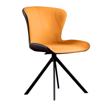 【多瓦娜】凱德旋轉皮餐椅-二色橘色