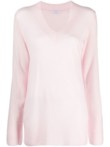Malo - cashmere-blend V-neck jumper - women - Polyamide/Cashmere - 42 - Pink