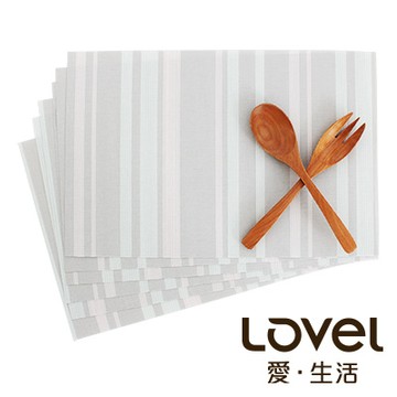 LOVEL 英倫手作風編織感餐墊-夜光瑩粉(6入組)