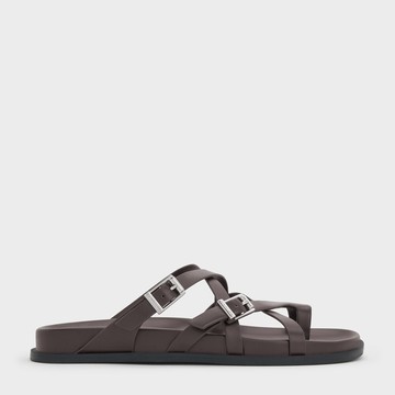 套趾交叉多帶拖鞋