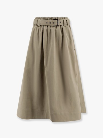 Stretch cotton long skirt with maxi hem - BRUNELLO CUCINELLI - gender_Woman