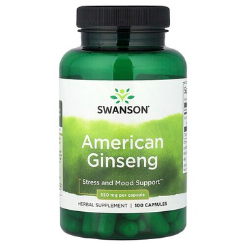 Swanson Vitamins, 花旗參，550 毫克，100 粒膠囊