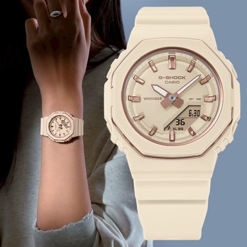 CASIO 卡西歐 G-SHOCK WOMEN 金屬環點綴雙顯錶 GMA-P2110-4A