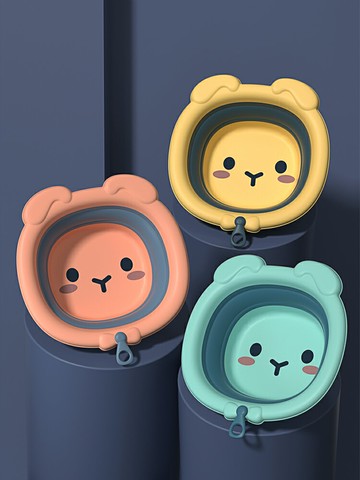 兒童可折疊臉盆3新生嬰兒洗臉洗屁屁盆便攜式寶寶專用臉盆小盆子2