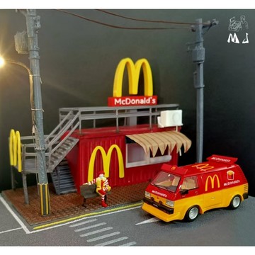 MJ 1/64 三菱 Mitsubishi Delica 得利卡 改裝 麥當勞貨車 可樂貨車 卡車 運輸車 樹脂模型車