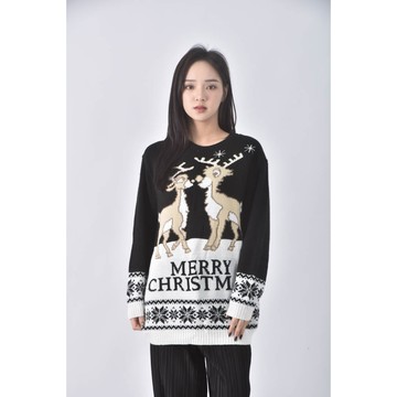 (L) sixth avenue聖誕黑色毛衣二手衣