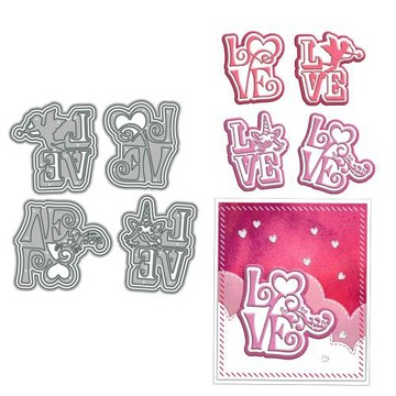 壓花刀模LOVE形狀金屬切割刀模scrapbook紙藝手賬本碳鋼刀模代發